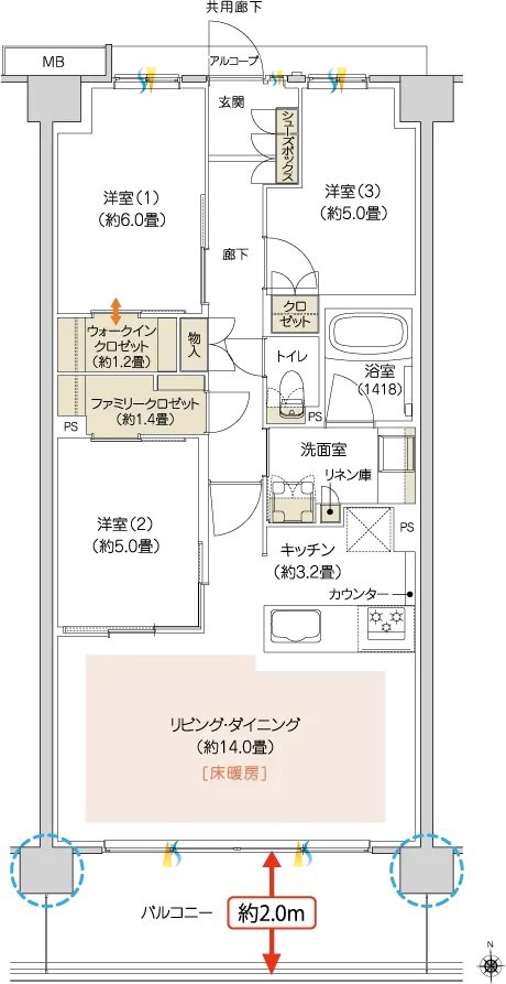 ハイムスイート京都 太秦天神川 間取り B2 TYPE