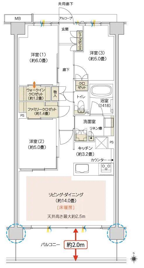 ハイムスイート京都 太秦天神川 間取り B2 TYPE