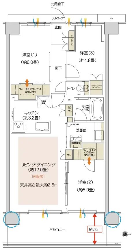 ハイムスイート京都 太秦天神川 間取り C3 TYPE