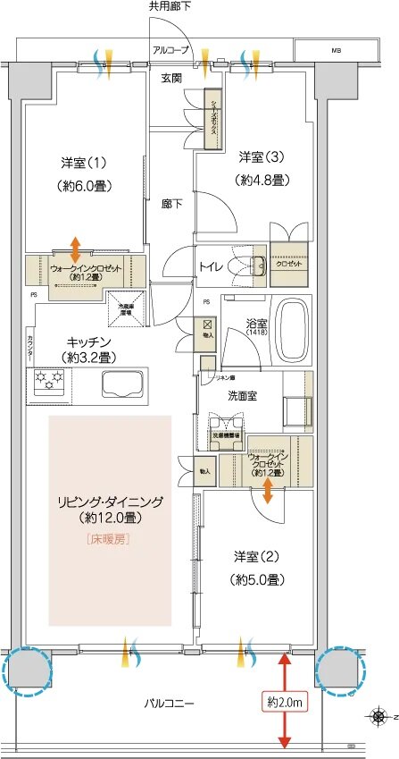 ハイムスイート京都 太秦天神川 間取り C3 TYPE