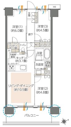 ハイムスイート川崎小島新田 間取り B5 type