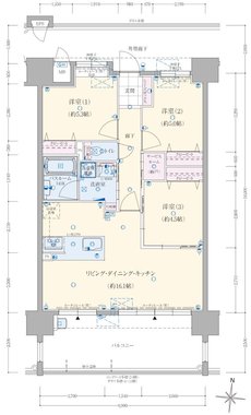 アメイズ直方中央プレミアム 間取り C type