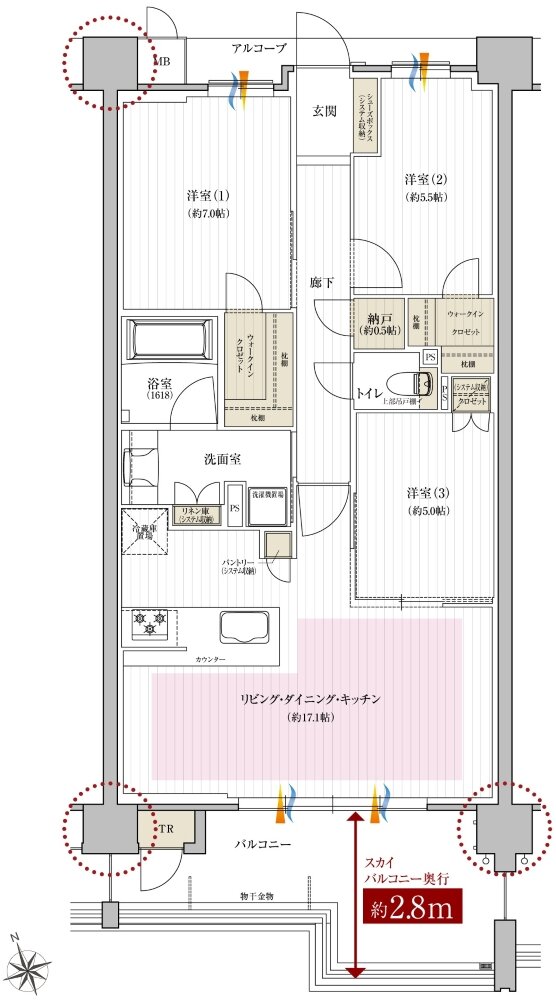 レ・ジェイド西宮甲子園 間取り SC type