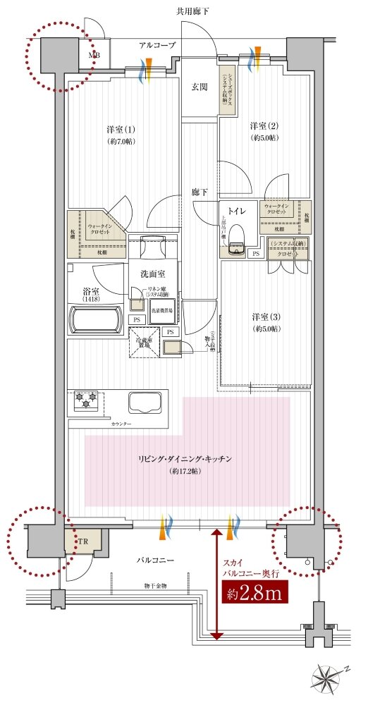 レ・ジェイド西宮甲子園 間取り EF type
