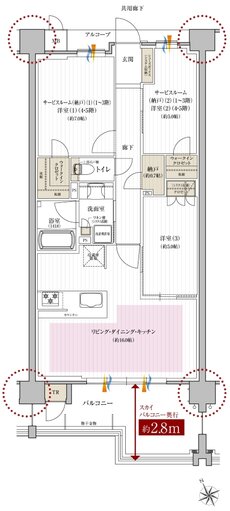 レ・ジェイド西宮甲子園 間取り SE type