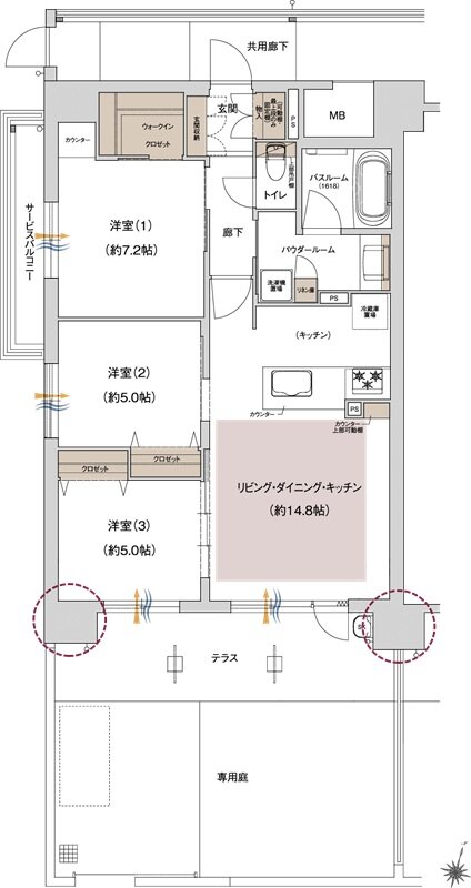 プレサンス ロジェ 岡山番町 間取り Agタイプ