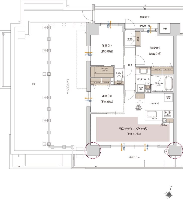 プレサンス ロジェ 岡山番町 間取り Frタイプ