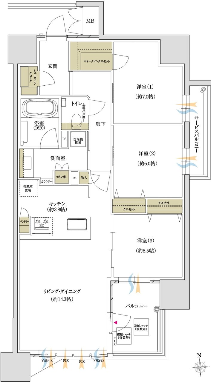 MATSUE THE TOWER 間取り Fp type