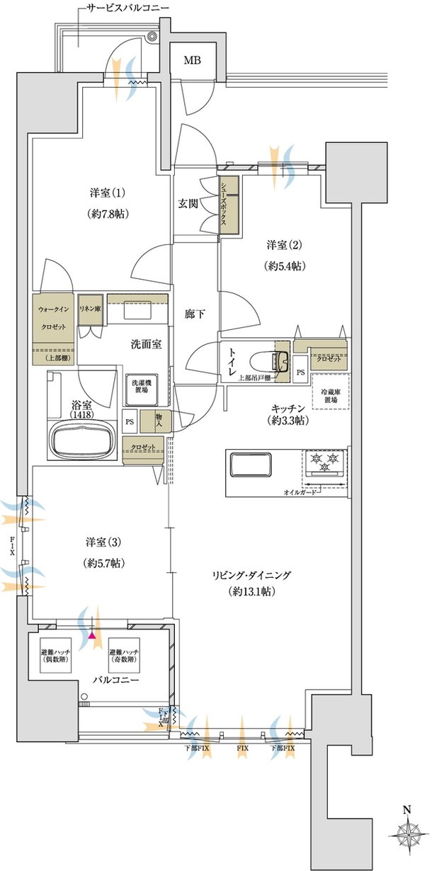 MATSUE THE TOWER 間取り Ap type