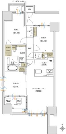 MATSUE THE TOWER 間取り Ap type