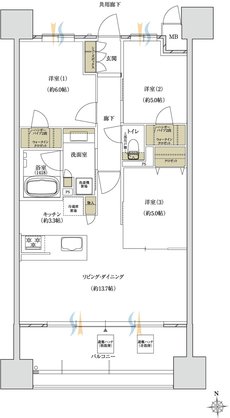 MATSUE THE TOWER 間取り E type