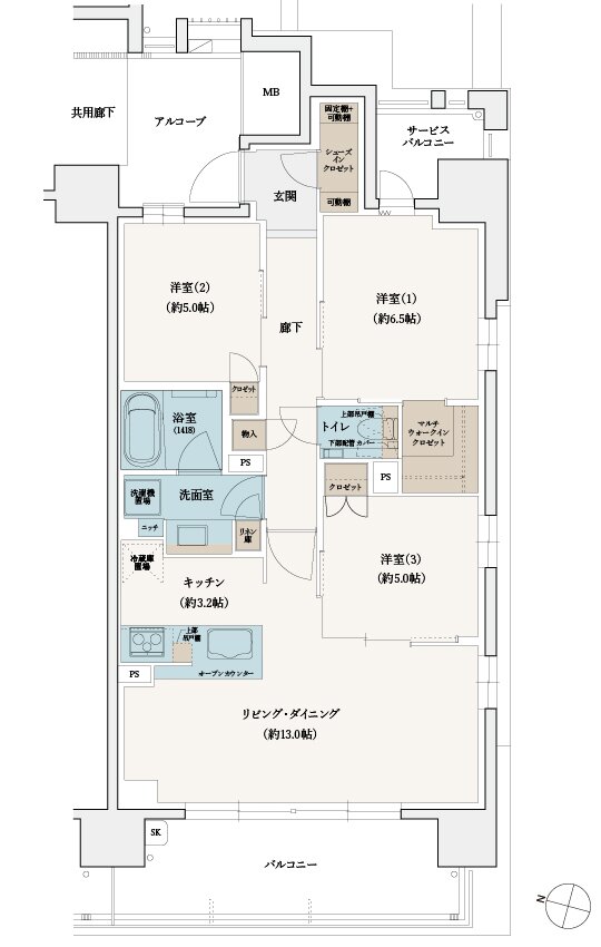 シエリア覚王山 間取り C type