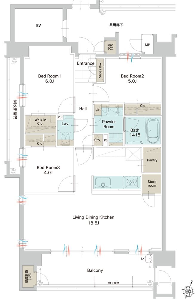 サンパーク糸島グラッセ 間取り Aタイプ