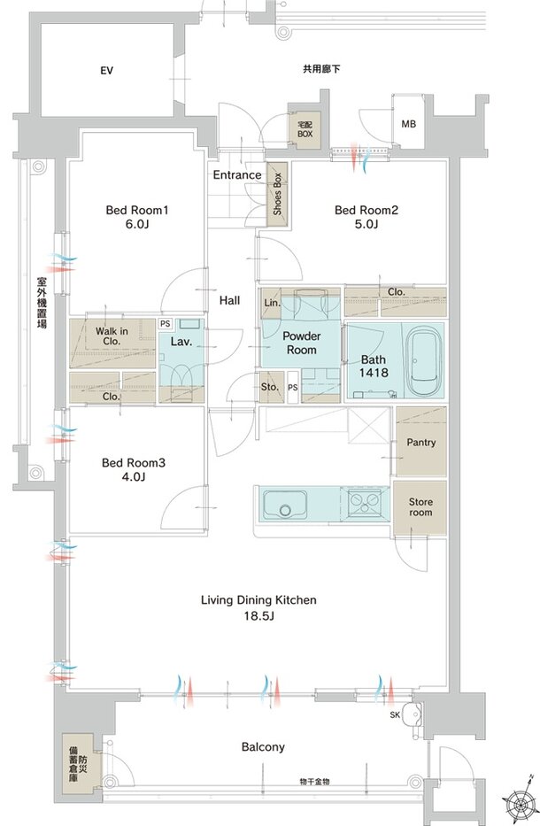 サンパーク糸島グラッセ 間取り Aタイプ