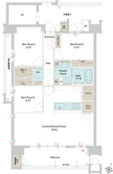 サンパーク糸島グラッセ 間取り Aタイプ