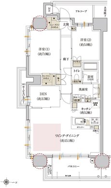 カサーレ上新庄ブライトマークス 間取り A type（メニュー2）