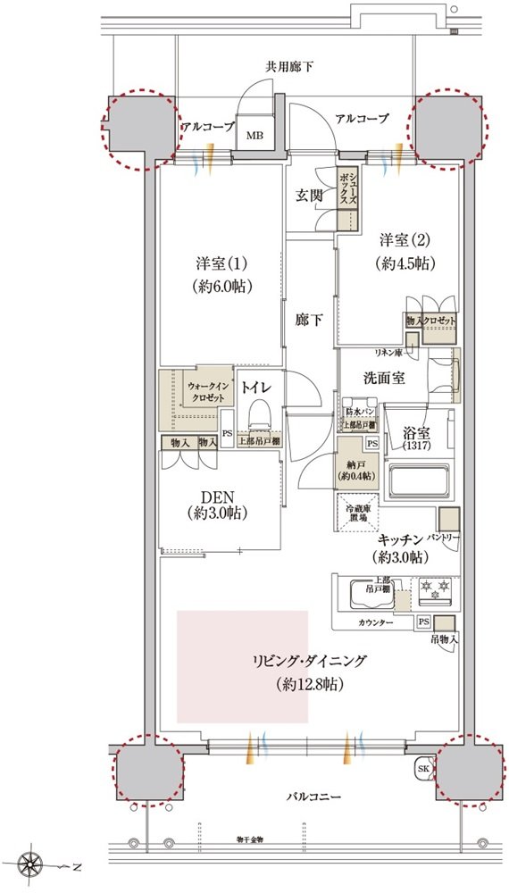 カサーレ上新庄ブライトマークス 間取り B type（メニュー2）