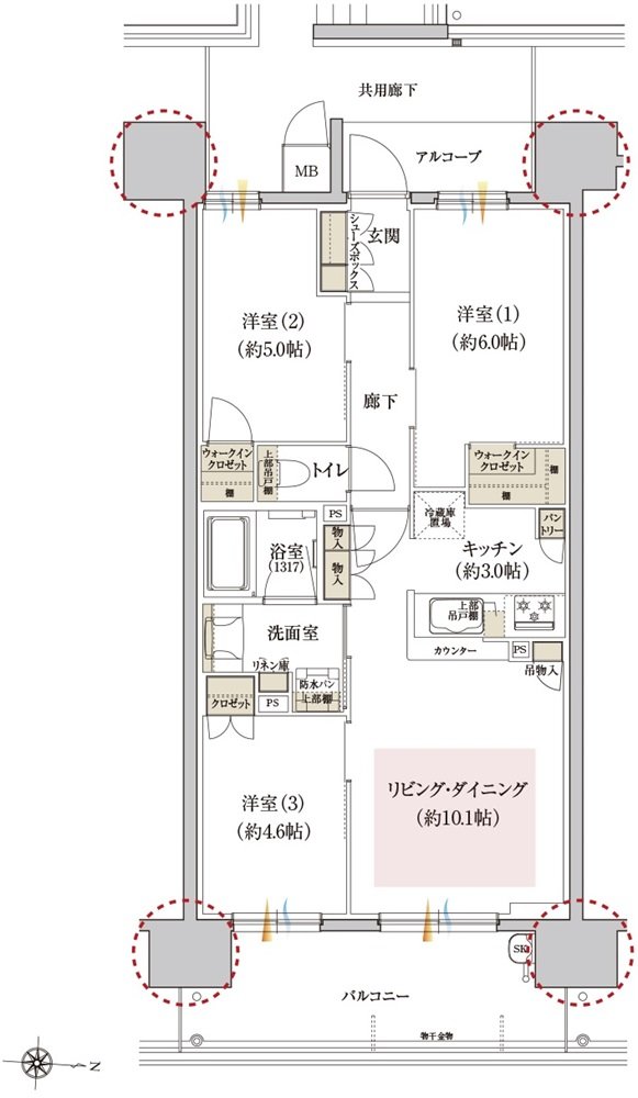 カサーレ上新庄ブライトマークス 間取り C type