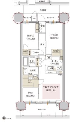カサーレ上新庄ブライトマークス 間取り C type（メニュー2）