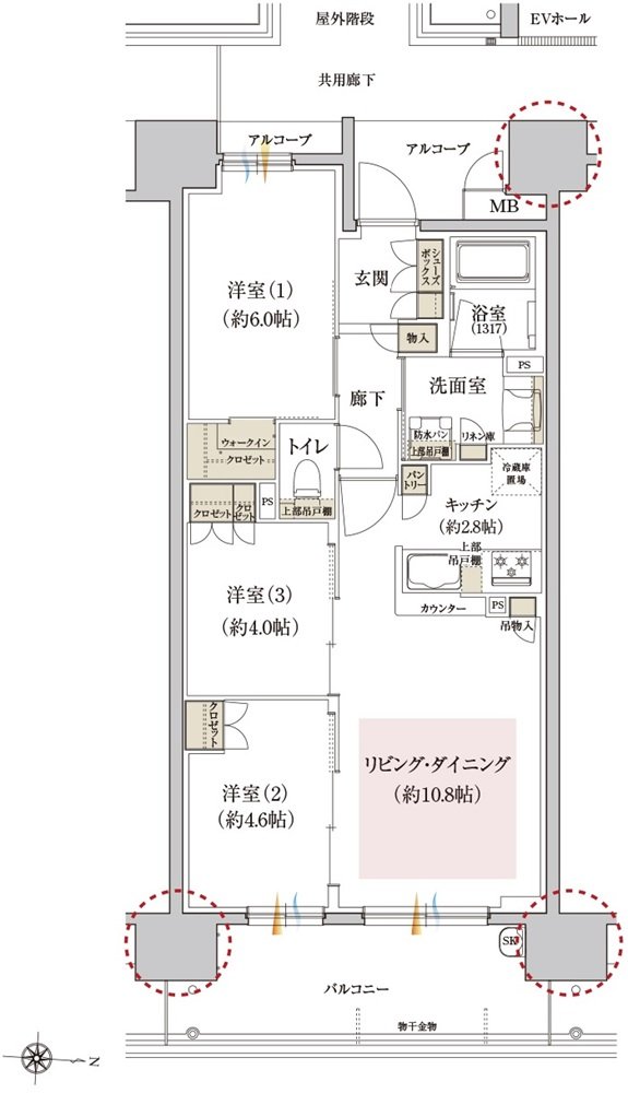 カサーレ上新庄ブライトマークス 間取り D type