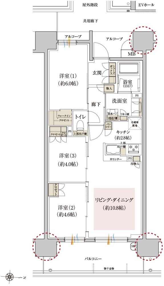 カサーレ上新庄ブライトマークス 間取り D type