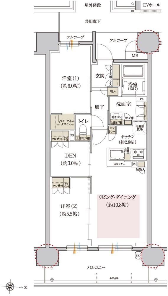 カサーレ上新庄ブライトマークス 間取り D type（メニュー2）