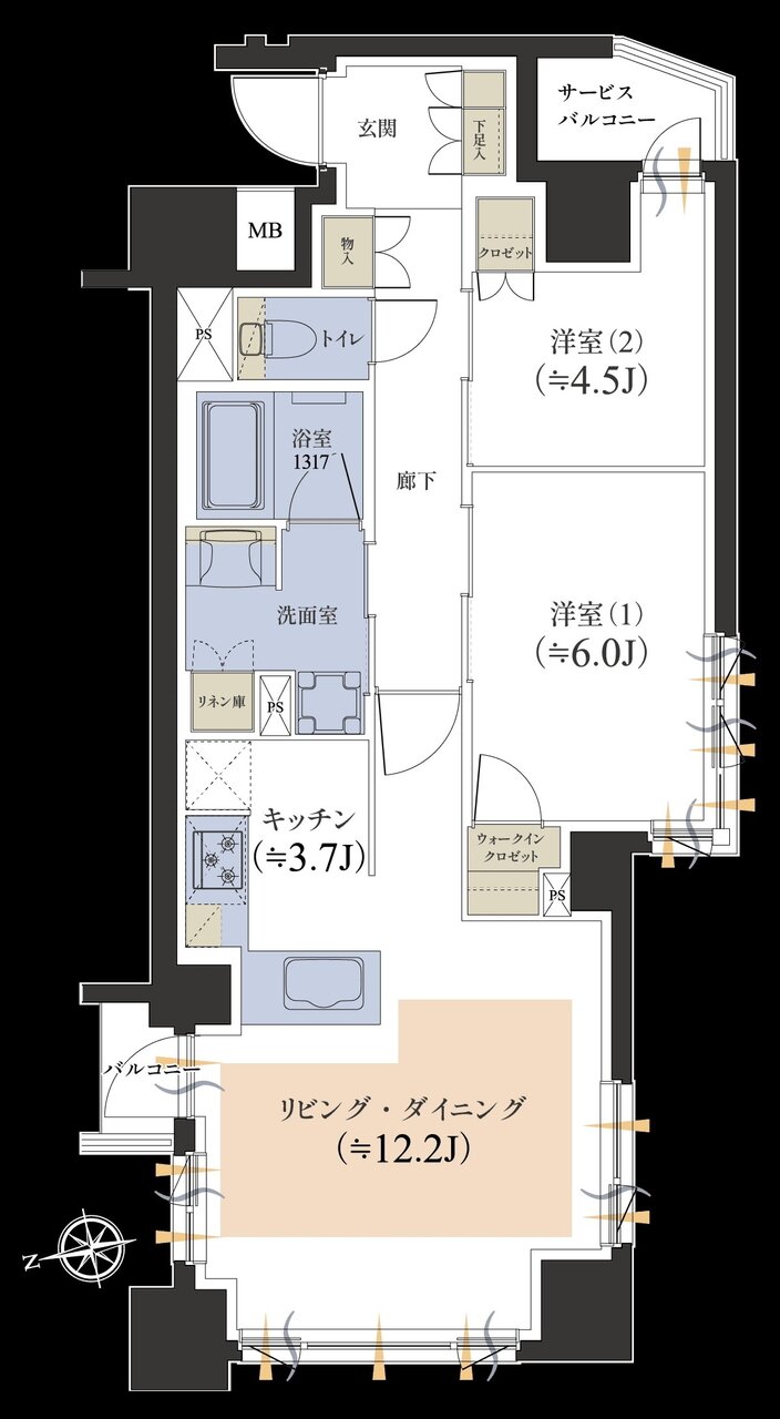 レーベン京都河原町 間取り C type