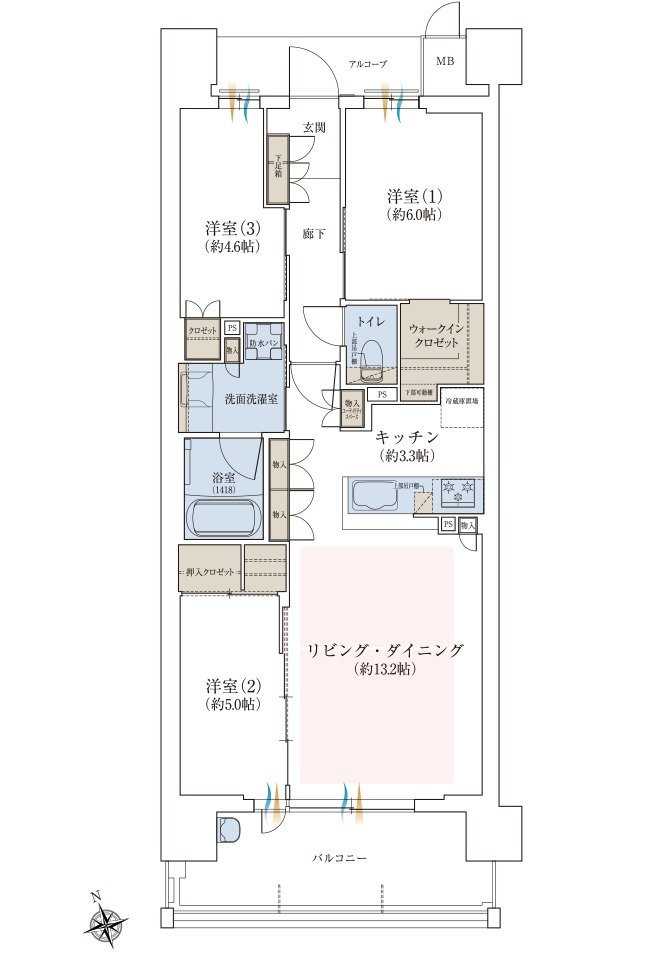 ジオ三田 間取り SF TYPE