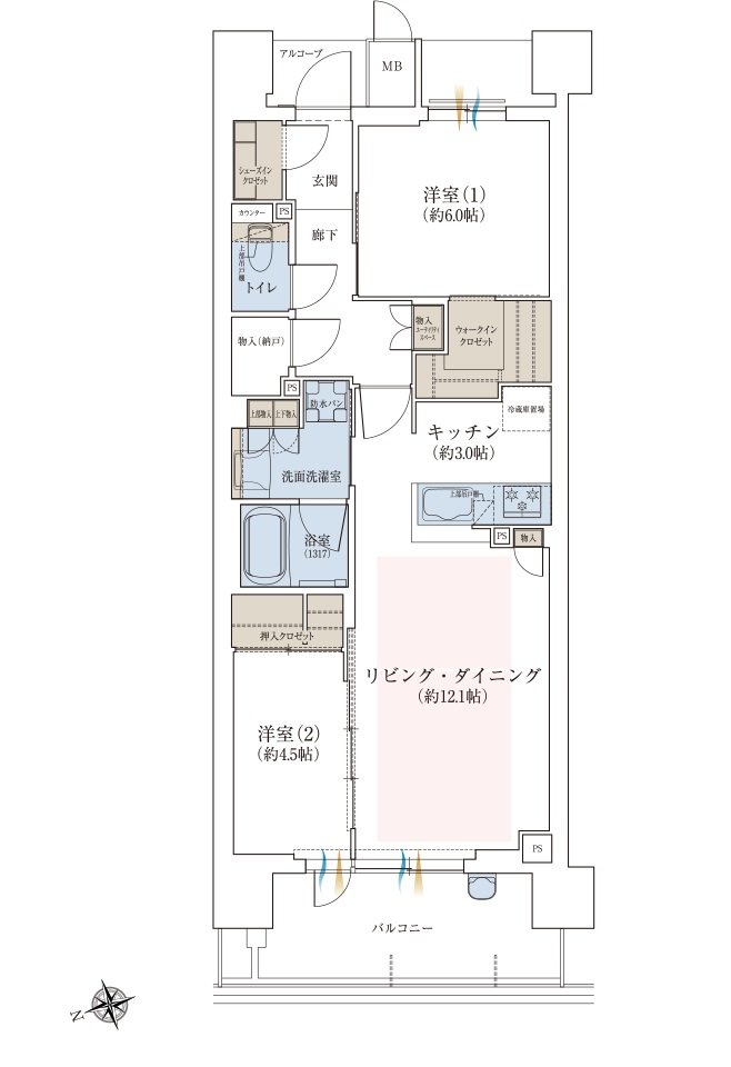 ジオ三田 間取り WC TYPE