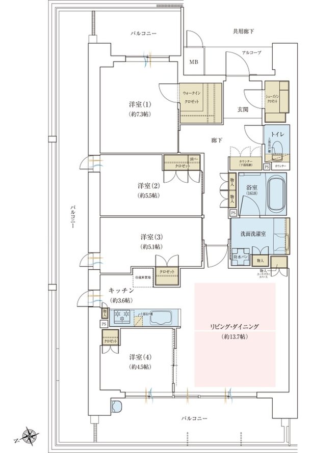 ジオ三田 間取り WA-1 TYPE