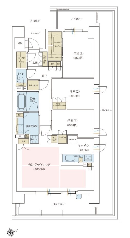 ジオ三田 間取り EG-1TYPE MENU2 2工区