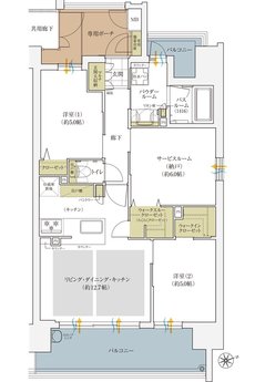 エステムコート三田ザ・クラブハウス 間取り Dタイプ