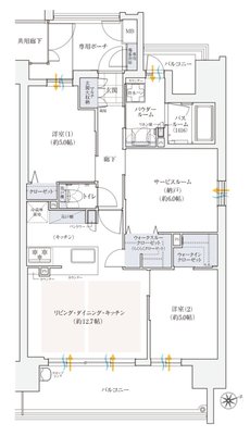 エステムコート三田ザ・クラブハウス 間取り Dタイプ