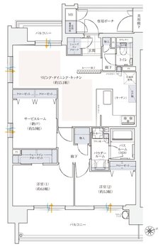 エステムコート三田ザ・クラブハウス 間取り Aタイプ