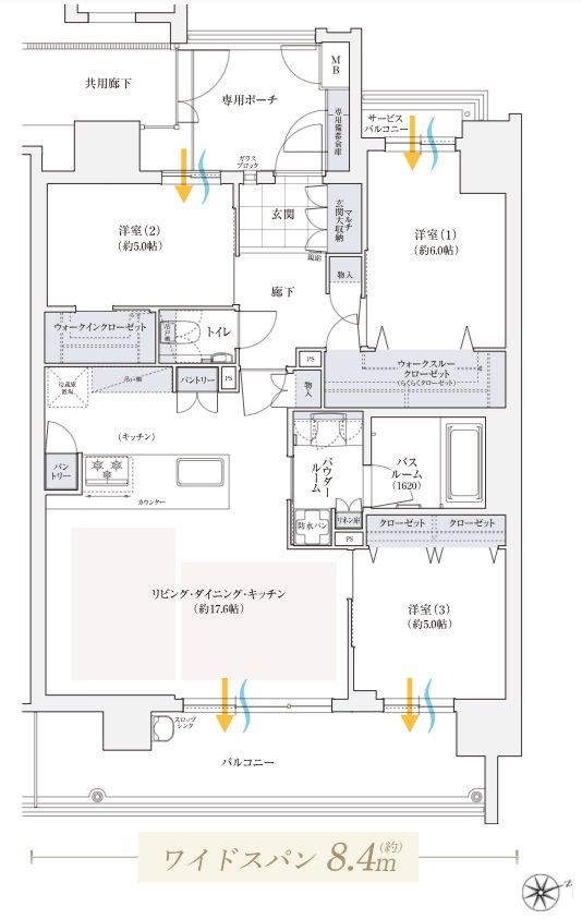 エステムコート三田ザ・クラブハウス 間取り Gタイプ