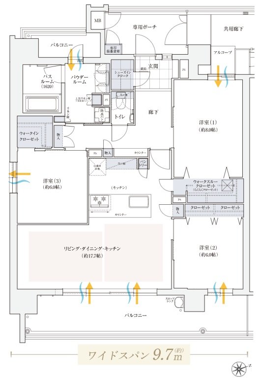エステムコート三田ザ・クラブハウス 間取り Eタイプ