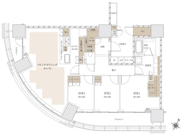 ザ・パークハウス 武蔵小杉タワーズ 間取り S-97A TYPE