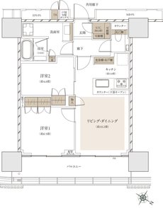 ザ・パークハウス 武蔵小杉タワーズ 間取り S-58A TYPE