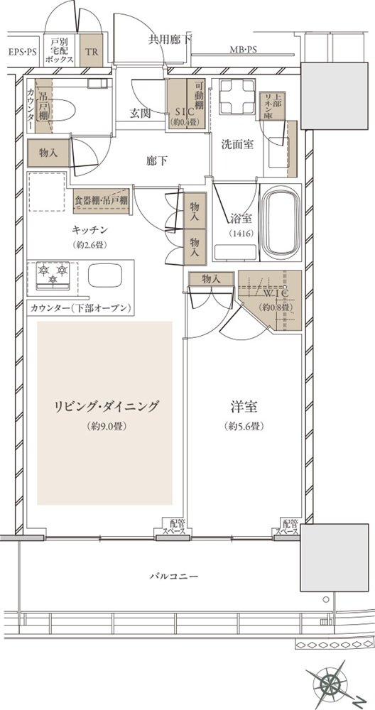 ザ・パークハウス 武蔵小杉タワーズ 間取り S-44A TYPE