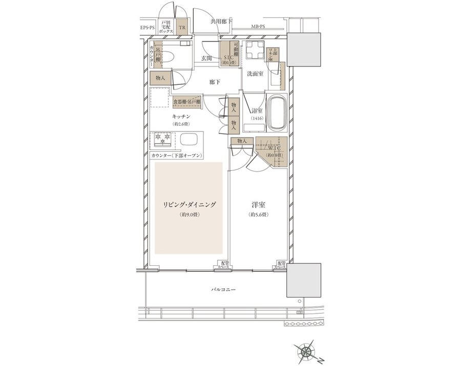 ザ・パークハウス 武蔵小杉タワーズ 間取り S-44A TYPE