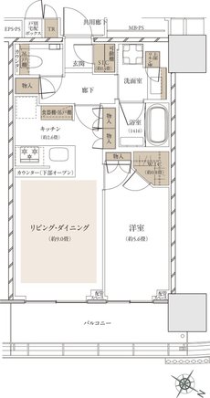 ザ・パークハウス 武蔵小杉タワーズ 間取り S-44A TYPE