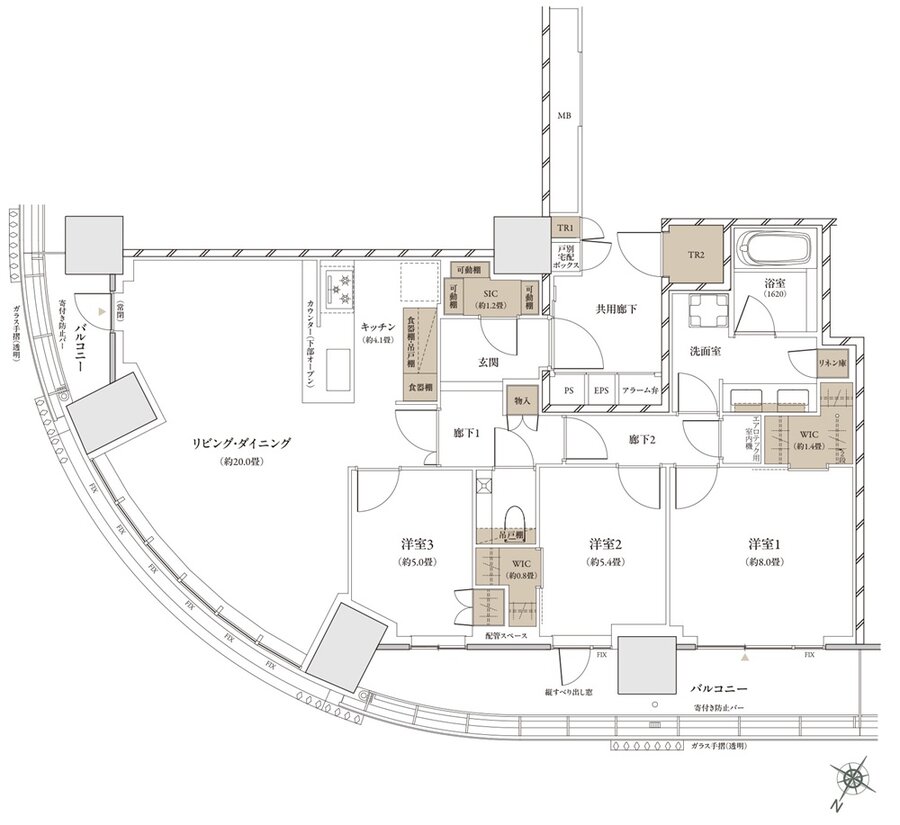 ザ・パークハウス 武蔵小杉タワーズ 間取り S-101A TYPE