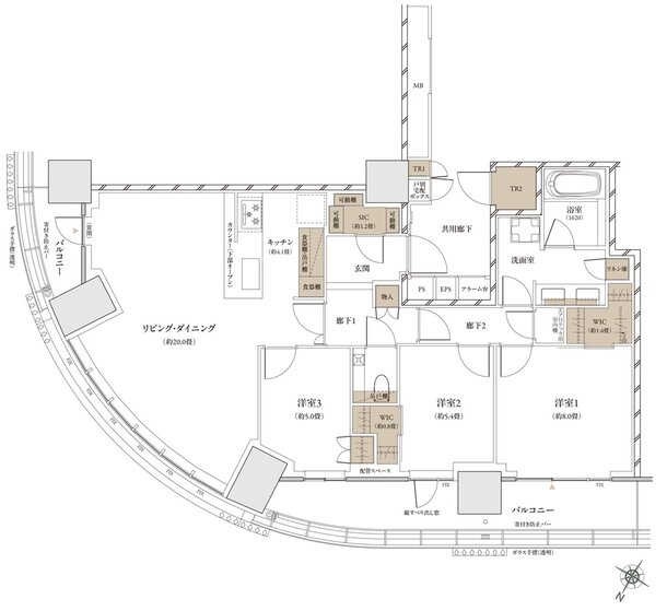 ザ・パークハウス 武蔵小杉タワーズ 間取り S-101A TYPE