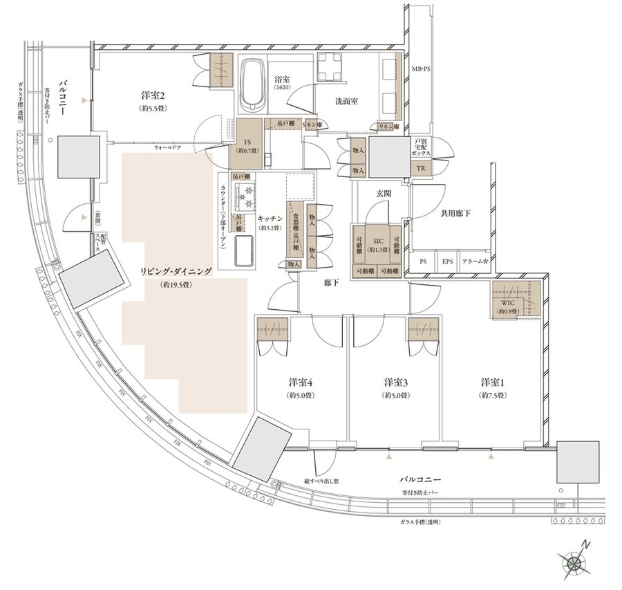 ザ・パークハウス 武蔵小杉タワーズ 間取り S-104A TYPE