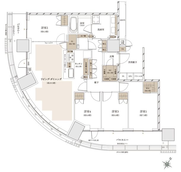 ザ・パークハウス 武蔵小杉タワーズ 間取り S-104A TYPE