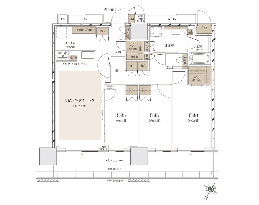 ザ・パークハウス 武蔵小杉タワーズ 間取り S-85A TYPE