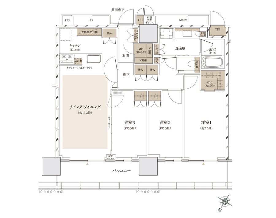 ザ・パークハウス 武蔵小杉タワーズ 間取り S-85A TYPE