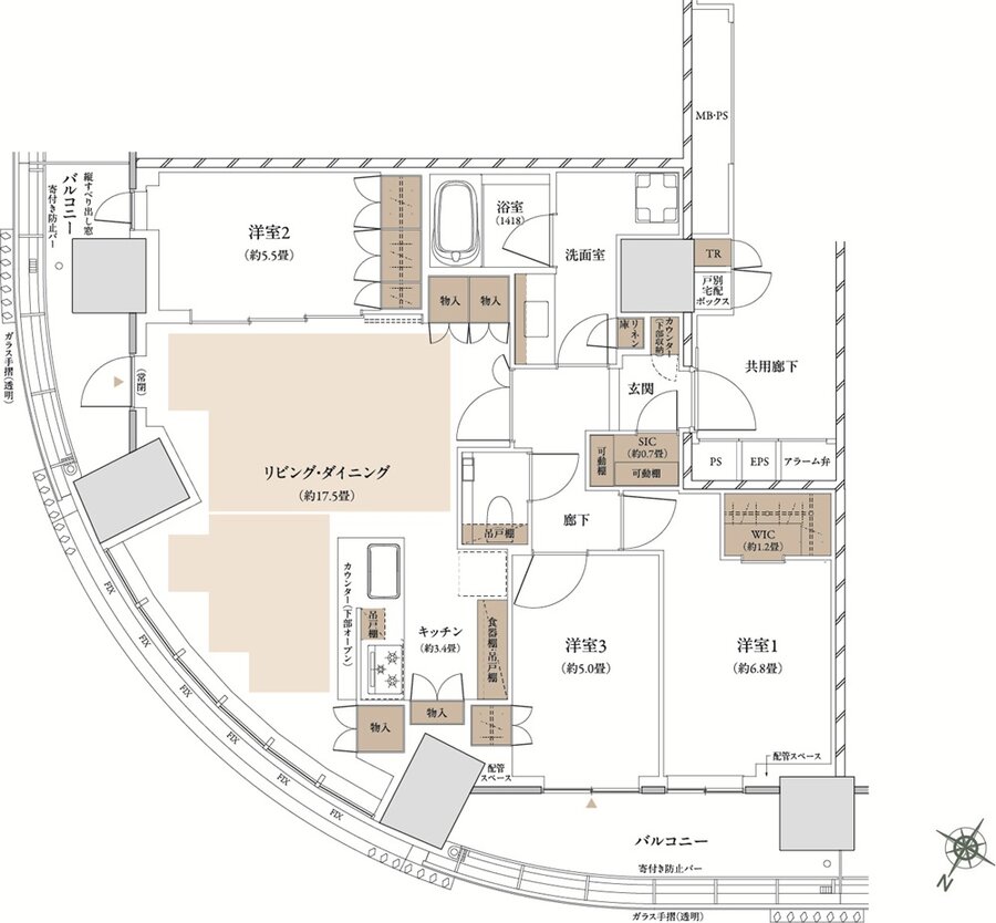 ザ・パークハウス 武蔵小杉タワーズ 間取り S-87C TYPE