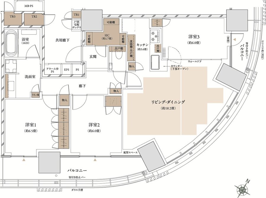 ザ・パークハウス 武蔵小杉タワーズ 間取り S-94A TYPE