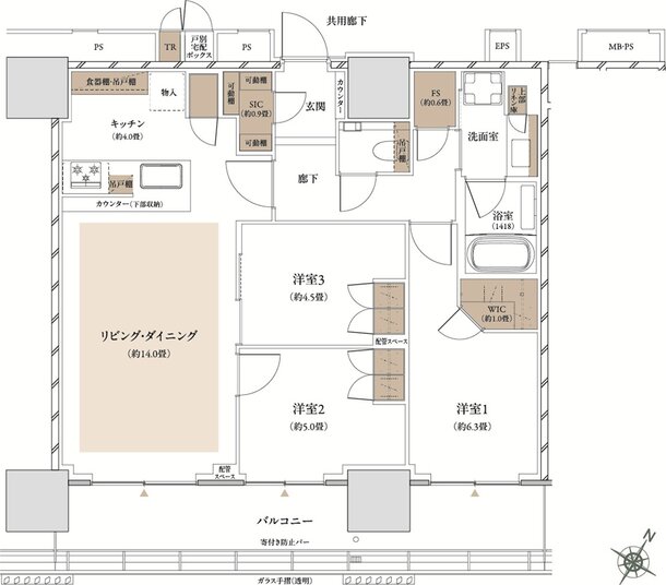 ザ・パークハウス 武蔵小杉タワーズ 間取り S-79A TYPE